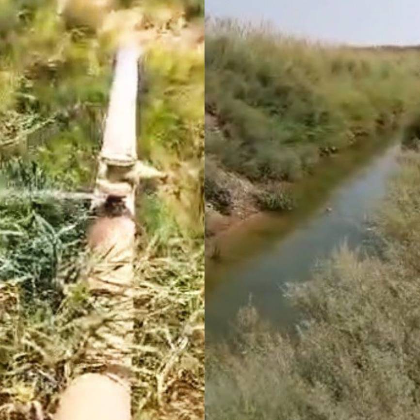 هدررفت آب شرب شهرستان هیرمند درحالی که روستانشینان تشنه آب هستند+فیلم