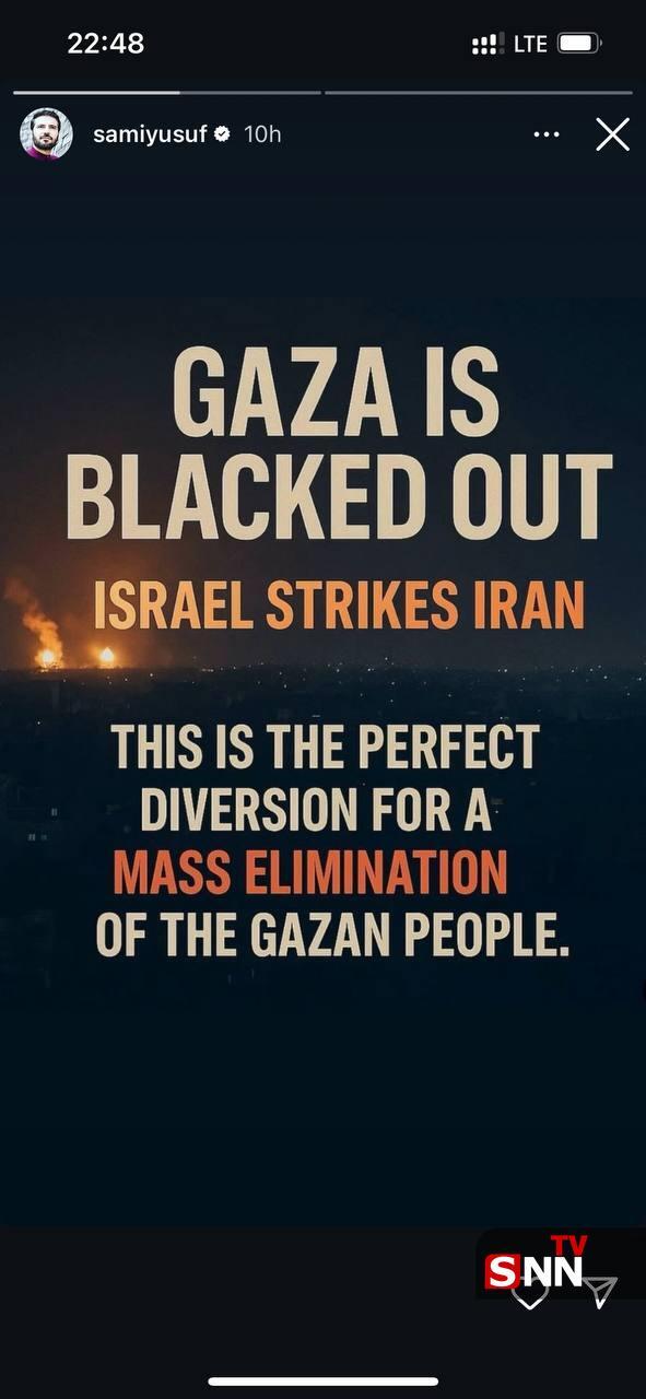 استوری سامی یوسف، خواننده ایرانی-بریتانیایی در حمایت از ایران و دعای برای پیروزی ایران