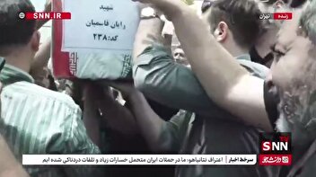 تابوتی به اندازه یک گهواره / تشییع کودک شهید شیرخواره بر روی دست مردم در بهشت زهرا(س)/ شهید رایان قاسمیان