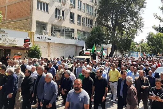 مراسم تشییع پیکر ۵ شهید حمله صهیونیستی در گنبدکاووس برگزار شد