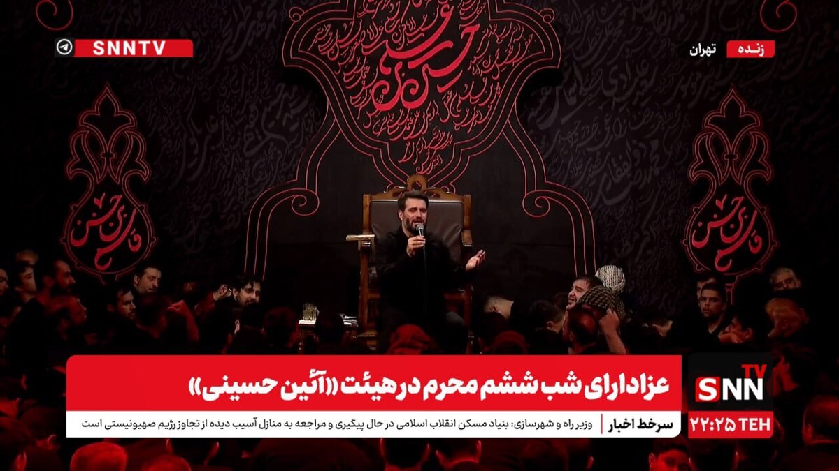 رجزخوانی حماسی نوجوانان در هیات آیین حسینی همزمان با شب ششم محرم + فیلم