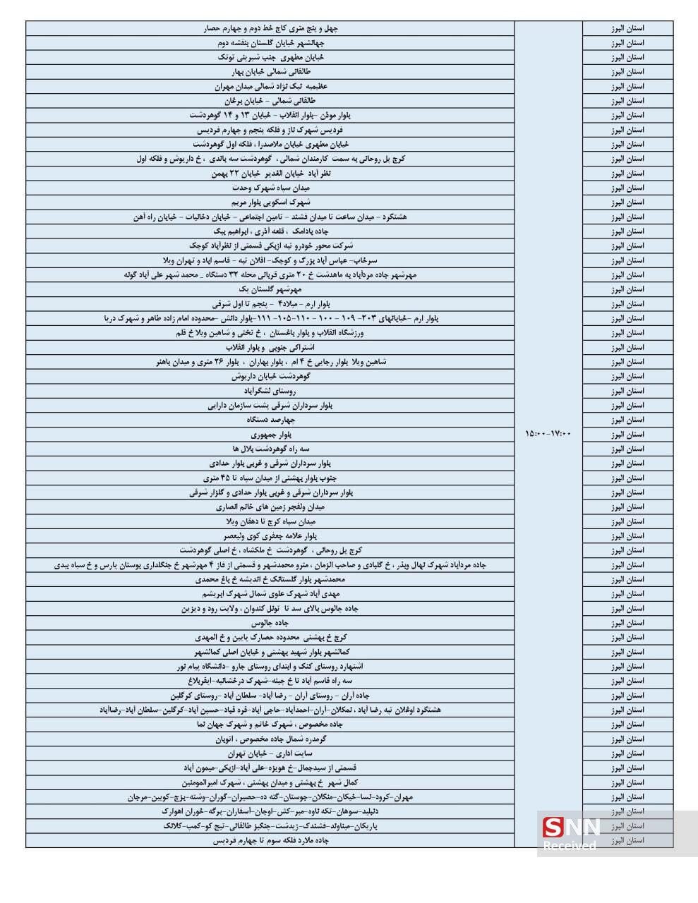 اعلام جدول زمان&zwnj;بندی خاموشی برق در استان البرز/ صرفه&zwnj;جویی ضروری است