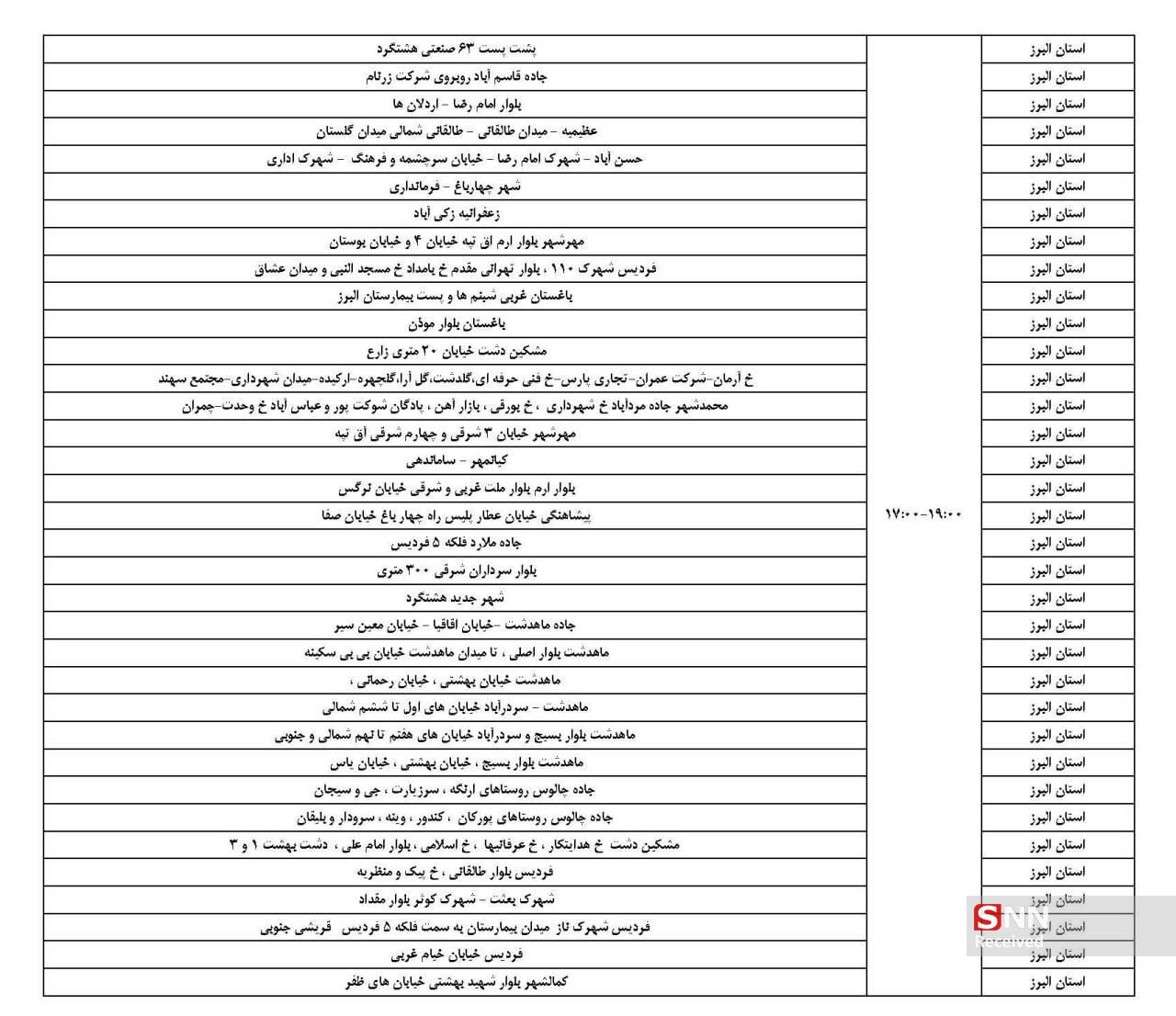 اعلام جدول زمان&zwnj;بندی خاموشی برق در استان البرز/ صرفه&zwnj;جویی ضروری است