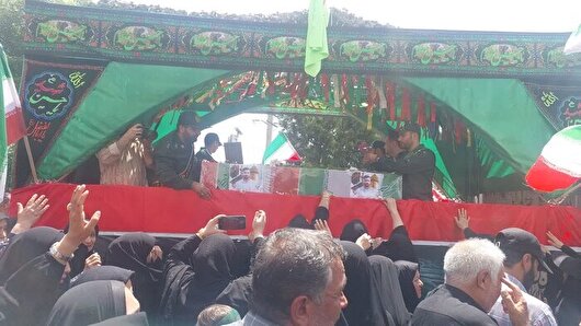 پیکر مطهر پاسداران شهید محمد شاهوردی و حسن شریفی در ملارد تشییع شد
