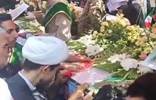 تصاویری از وداع مردم کاشان با شهدای اقتدار ایران