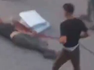 تصاویری از لحظات اولیه حمله پهپاد‌های اسرائیلی به تجمع غیرنظامیان در نزدیکی مجتمع پزشکی الصحابه