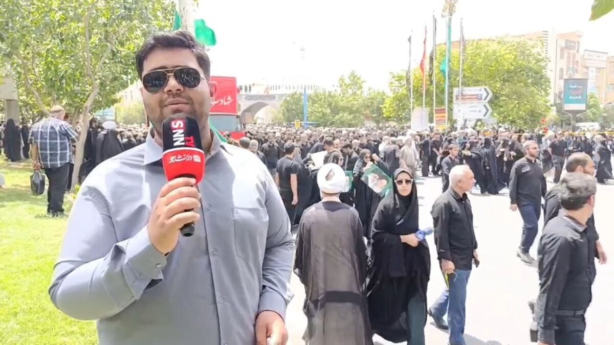 گزارش خبرنگار SNN TV از تشییع سه شهید دفاع از ملت ایران در قم+فیلم
