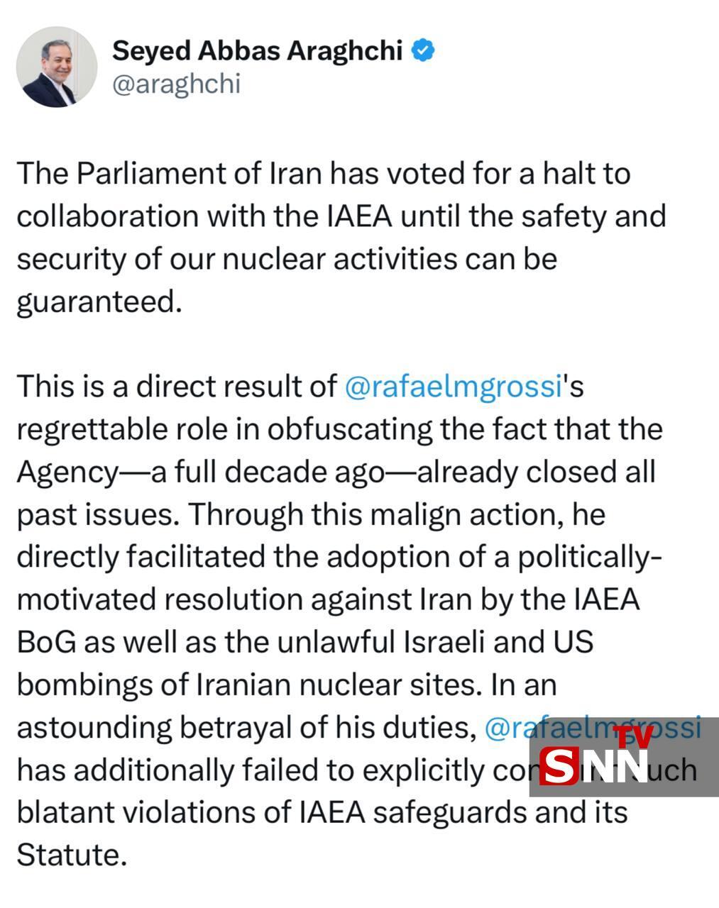 عراقچی: ایران اقدام لازم را در دفاع از منافع، مردم و حاکمیت خود انجام می&zwnj;دهد