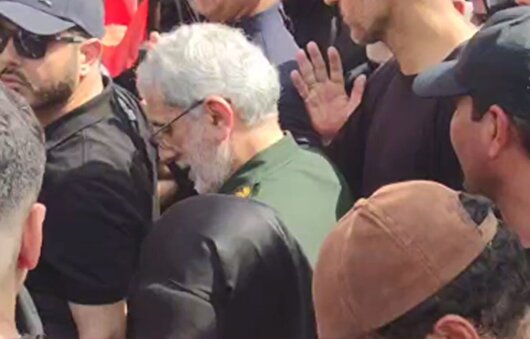 حضور سردار قاآنی فرمانده سپاه قدس در مراسم تشییع شهدای دفاع مقدس در تهران