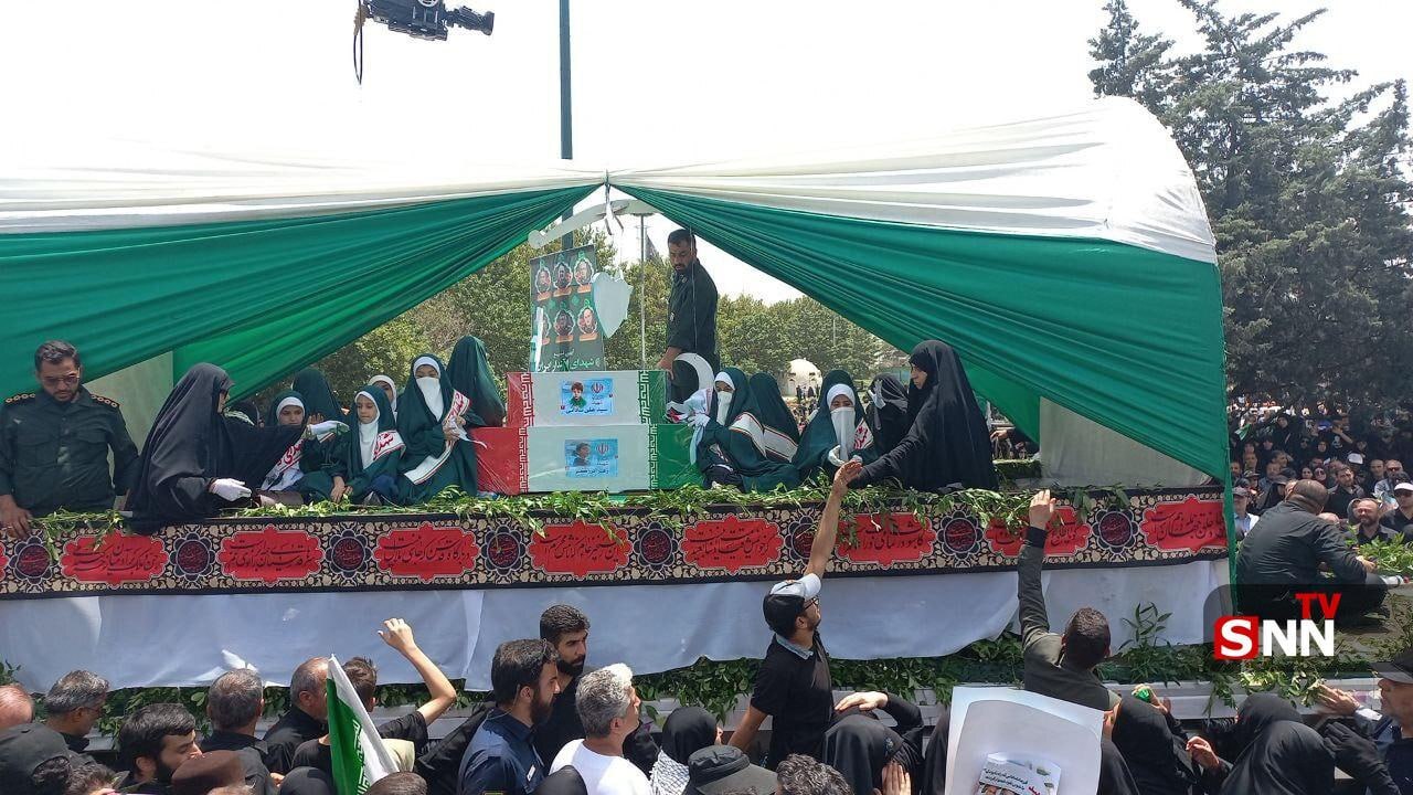 کامیون حمل پیکر نوزادان و کودکان شهید حمله تجاوزکارانه رژیم صهیونیستی+ عکس