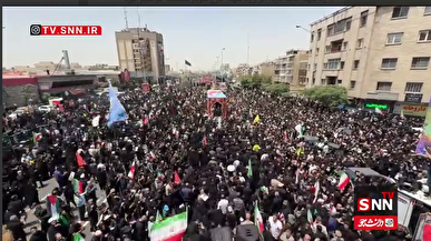 تایم لپسی از حضور پرشور و بی انتهای مردم در تشییع پیکر شهدای اقتدار+ فیلم