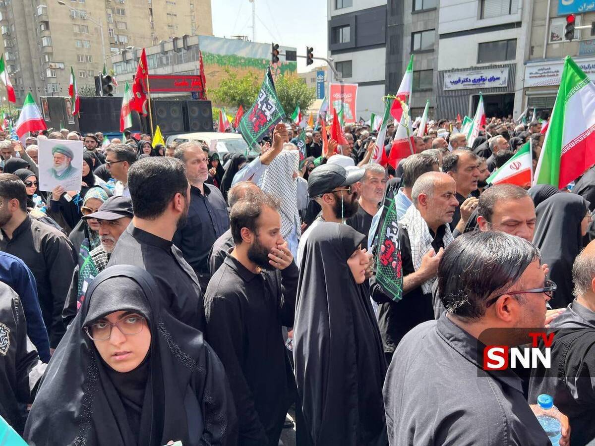 حضور فرزندان شهید سلیمانی در مراسم تشییع شهدای اقتدار ایران
