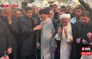 اقامه نماز بر پیکر مطهر شهیدان سلامی و شانه‌ئی در حرم حضرت عبدالعظیم (ع) + فیلم
