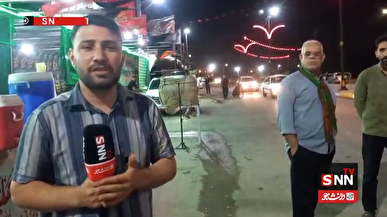 گزارش خبرنگار SNNTV از مسیر منتهی به مرز چذابه/ گرمای ۵۰ درجه هم مانع از خدمت‌رسانی به زائران اربعین نشد + فیلم