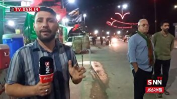 گزارش خبرنگار SNNTV از مسیر منتهی به مرز چذابه/ گرمای ۵۰ درجه هم مانع از خدمت‌رسانی به زائران اربعین نشد