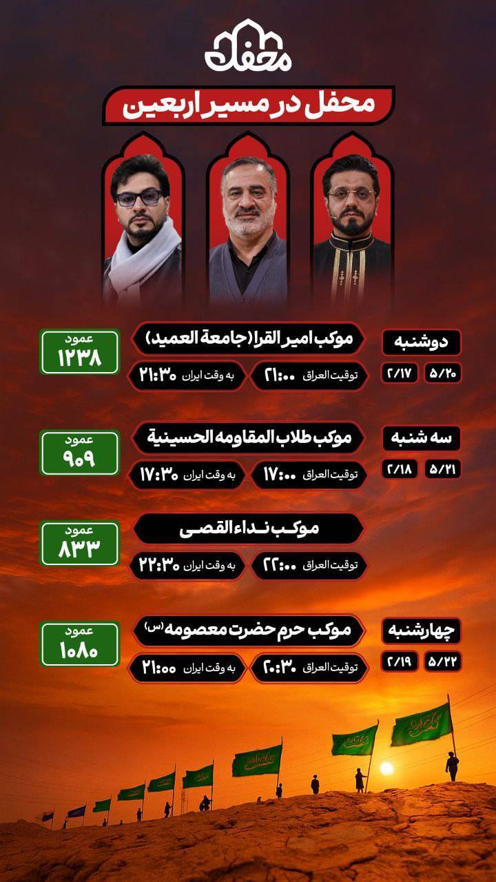 داوران برنامه محفل زائران را در مسیر پیاده&zwnj;روی اربعین همراهی می&zwnj;کنند