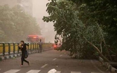 تداوم وزش باد شدید و رگبار باران در برخی نقاط تهران