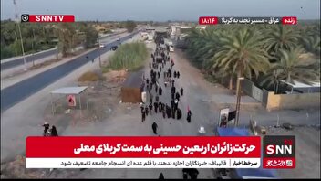 حرکت زائران اربعین حسینی به سمت کربلای معلی