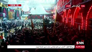 نمایی از دسته‌های عزاداری در حرم حضرت امام حسین (ع)