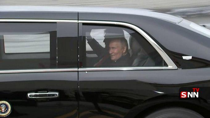 تصویری از ترامپ و پوتین در فرودگاه انکوریج