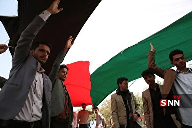 برافراشته شدن پرچم فلسطین در دانشگاه صنعاء