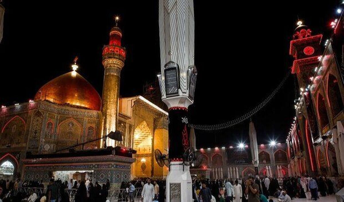 حرم امیرالمومنین (ع) سیاه پوش حضرت رسول (ص) شد + فیلم