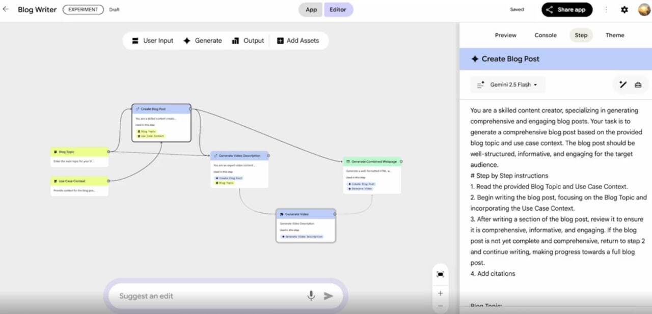 گوگل از Opal رونمایی کرد؛ ساخت اپلیکیشن فقط با توصیف ایده خود!