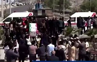 تشییع باشکوه پیکر مطهر شهدای حمله تروریستی دادگستری زاهدان