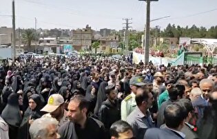 تصاویری از جمعیت حاضر در تشییع شهدای حمله مزدوران رژیم صهیونیستی به دادگستری زاهدان
