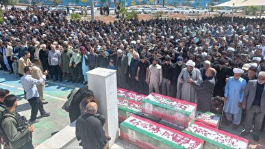 تشییع پیکر مطهر ۶ شهید عملیات تروریستی در زاهدان