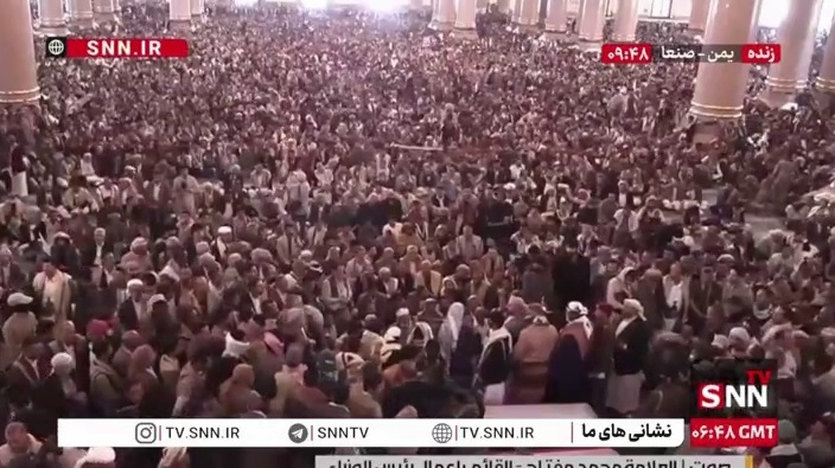 آیین تشییع پیکر شهدای حمله تروریستی صهیونیست‌ها به یمن