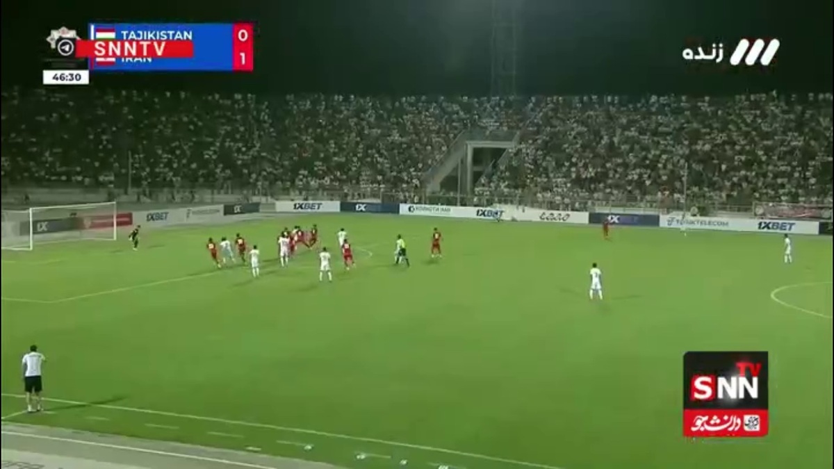 گل دوم ایران به تاجیکستان توسط محمد مهدی محبی در دقیقه 47