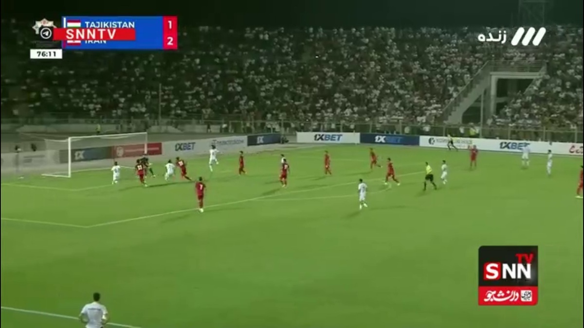 گل دوم تاجیکستان به ایران در دقیقه 77