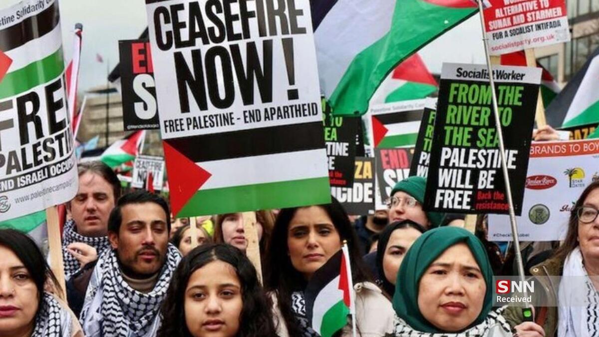 بازداشت ۴۰۰ نفر در تظاهرات لندن به دلیل حمایت از فلسطین