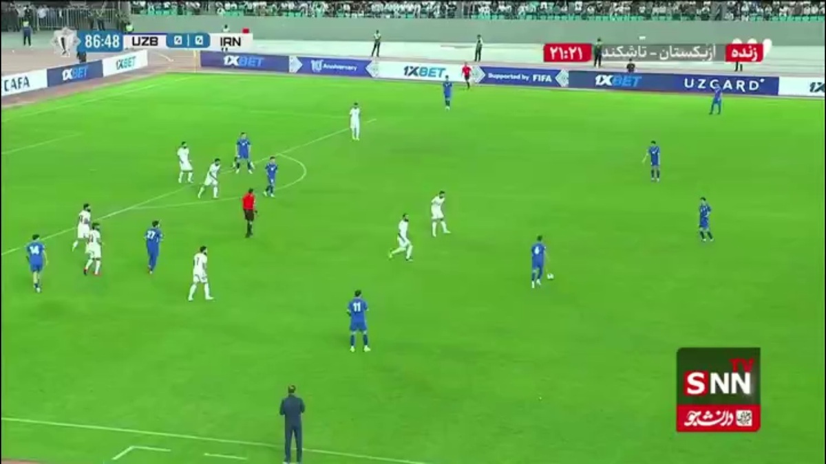 شوت پر قدرت بازیکن ازبکستان به شکل خطرناکی در دقیقه ۸۷ از کنار دروازه ایران به بیرون رفت