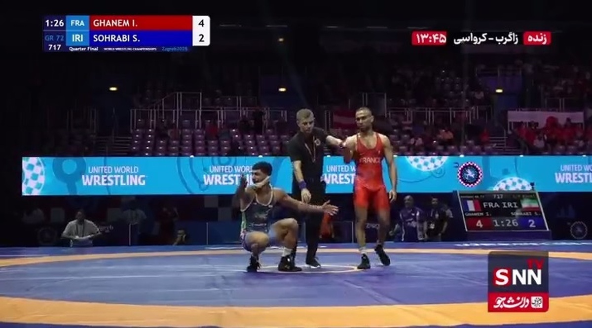 مصدومیت مانع صعود سهرابی به نیمه نهایی