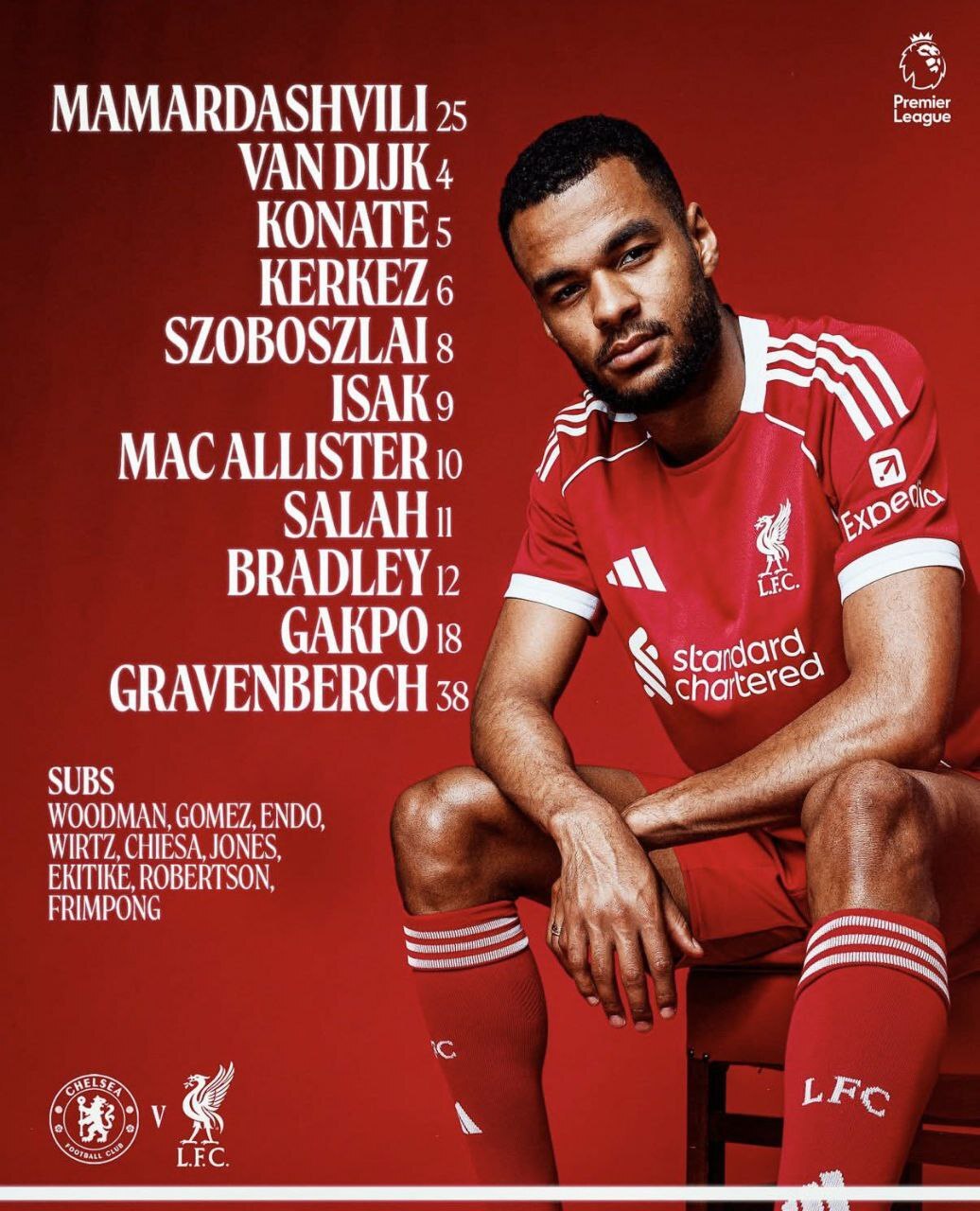 ترکیب چلسی و لیورپول مشخص شد ترکیب چلسی و لیورپول مشخص شد