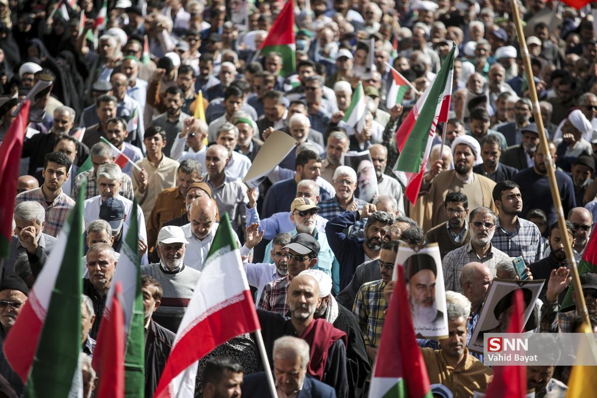 پایتخت نشینان ایستاده پای آرمان‌های فلسطین در راهپیمایی «بشارت نصر» + فیلم