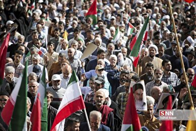 پایتخت نشینان ایستاده پای آرمان‌های فلسطین در راهپیمایی «بشارت نصر» + فیلم