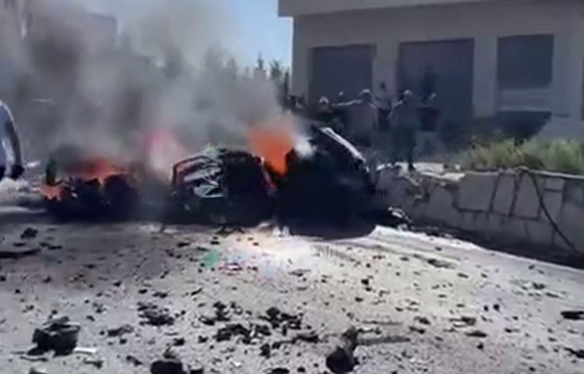 تصویری از حمله پهپادی امروز رژیم جنایتکار صهیونیستی به لبنان