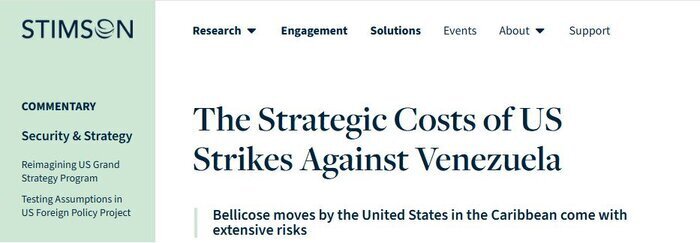 اندیشکده استیمسون: حمله به ونزوئلا می&zwnj;تواند به باتلاقی جدید برای آمریکا بدل شود