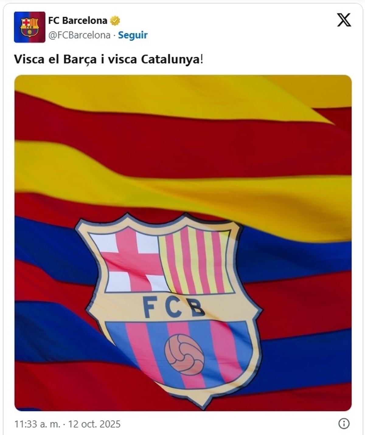 پیام جنجالی صفحه رسمی باشگاه بارسلونا در روز ملی اسپانیا