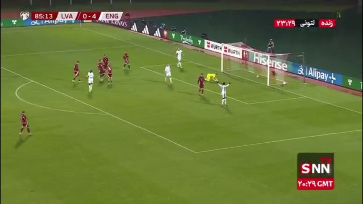 گل پنجم انگلیس توسط ابرچی ازه در دقیقه 85