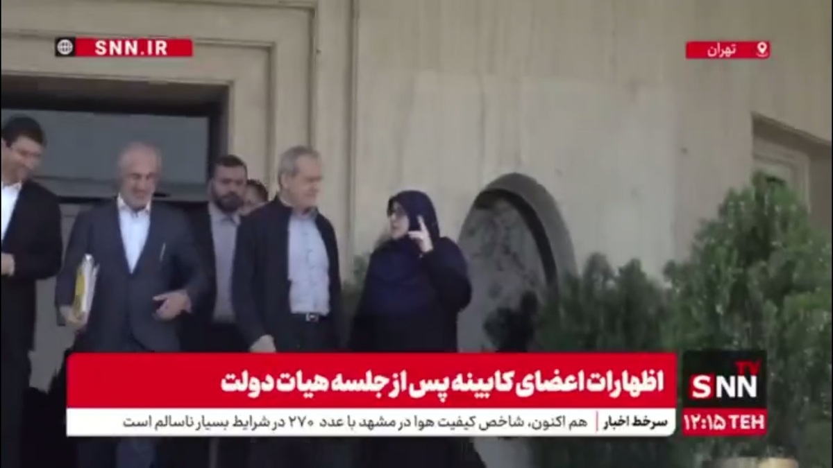 گفتگوی مهاجرانی و پزشکیان در حیاط دولت