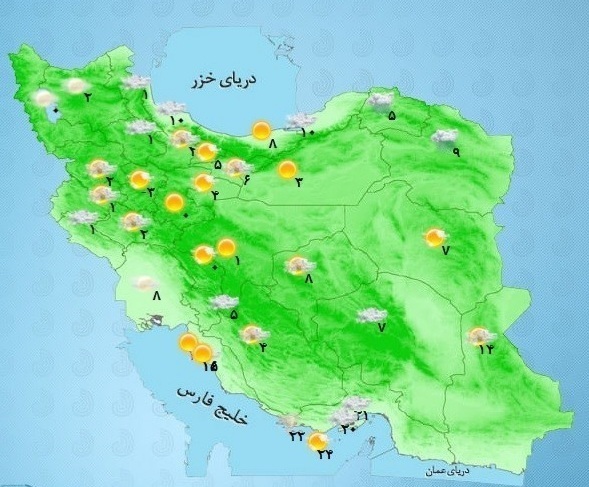 بارشهای پراکنده در برخی نقاط کشور