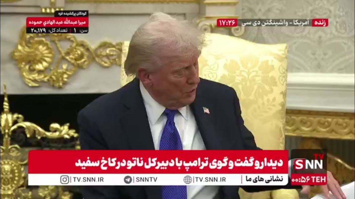 نمایش طرح اتاق رقص ترامپ در نشست با دبیرکل ناتو