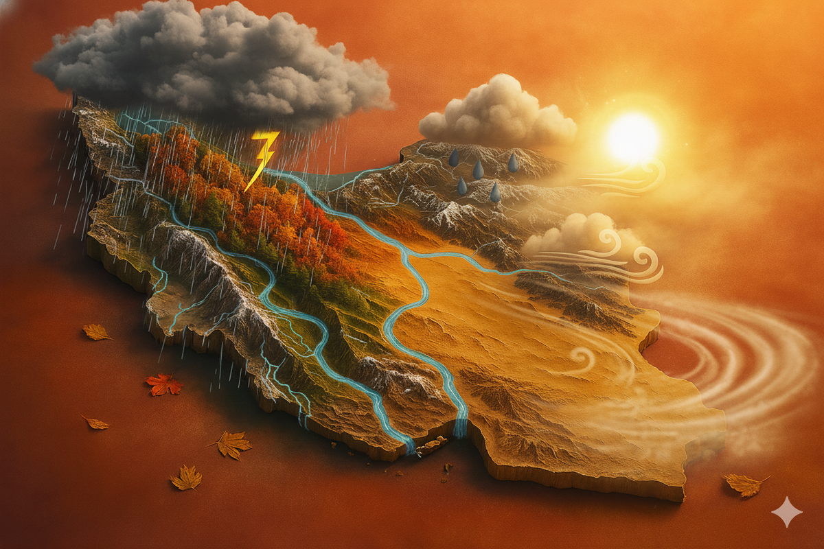 آب و هوای شمال تا آخر هفته بارانی است / هواشناسی رشت، مازندران و گلستان هشدار داد / گردوخاک و کاهش دید در خراسان