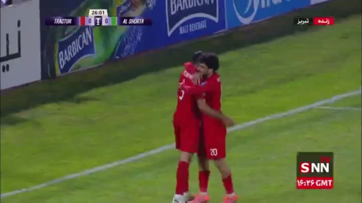 روی یک حرکت تیمی زیبا گل اول تراکتور توسط ترابی