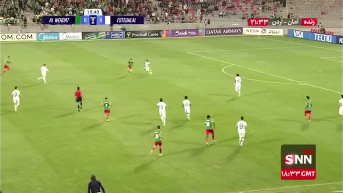 در دقیقه ۱۹ روی جا ماندن بازیکنان استقلال، النبهان بازیکن الوحدات موفق شد گل اول را برای تیم اردنی بزند