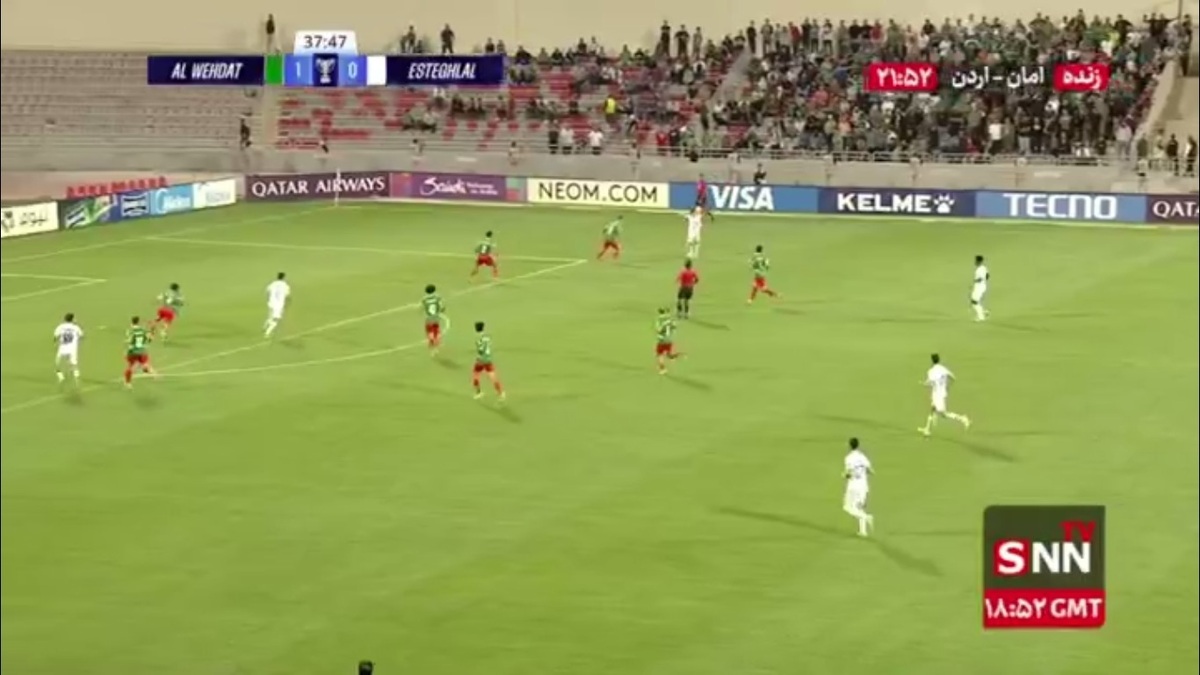 گل اول استقلال به الوحدات توسط مهران احمدی